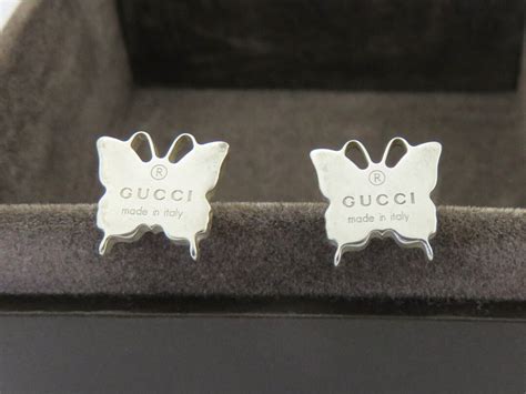 gucci sterling silver butterfly earrings